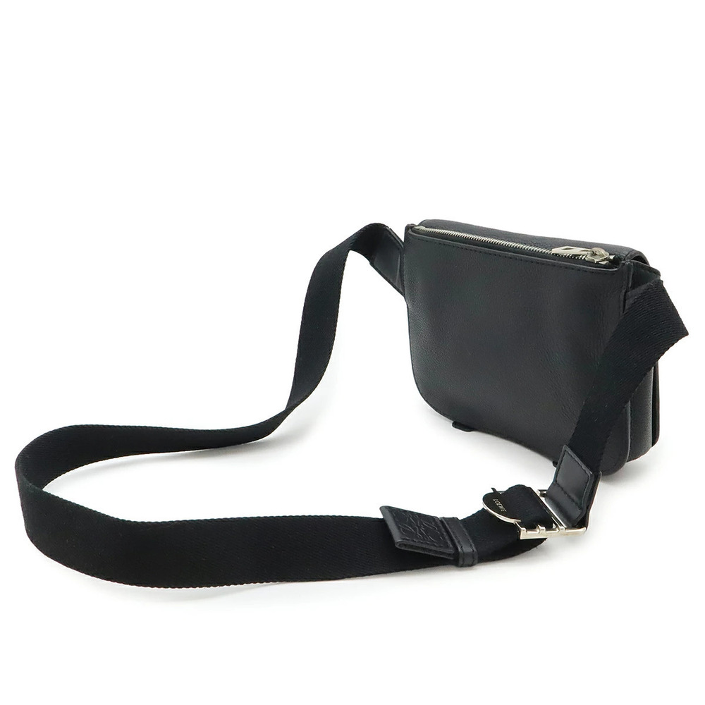 Loewe Bum Body Leather Bag Anagram Crossbody Military Black